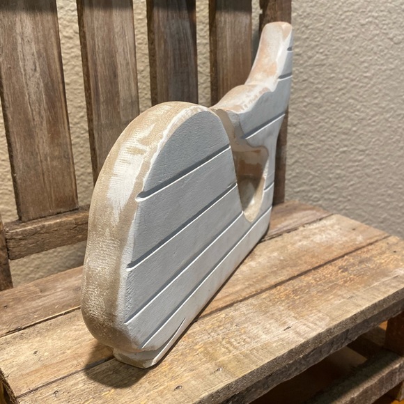 Whitewashed Whale Wood Decor, White Whale Decor, Whale Sign, Ocean Life Decor - Picture 5 of 11